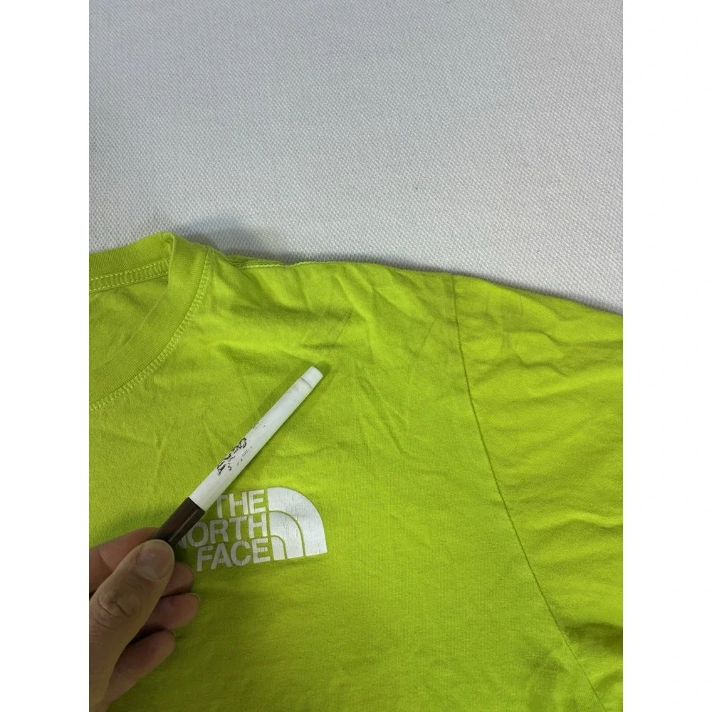 The North Face Men's Large Lime Green Box Logo‎ T-Shirt Never Stop Exploring